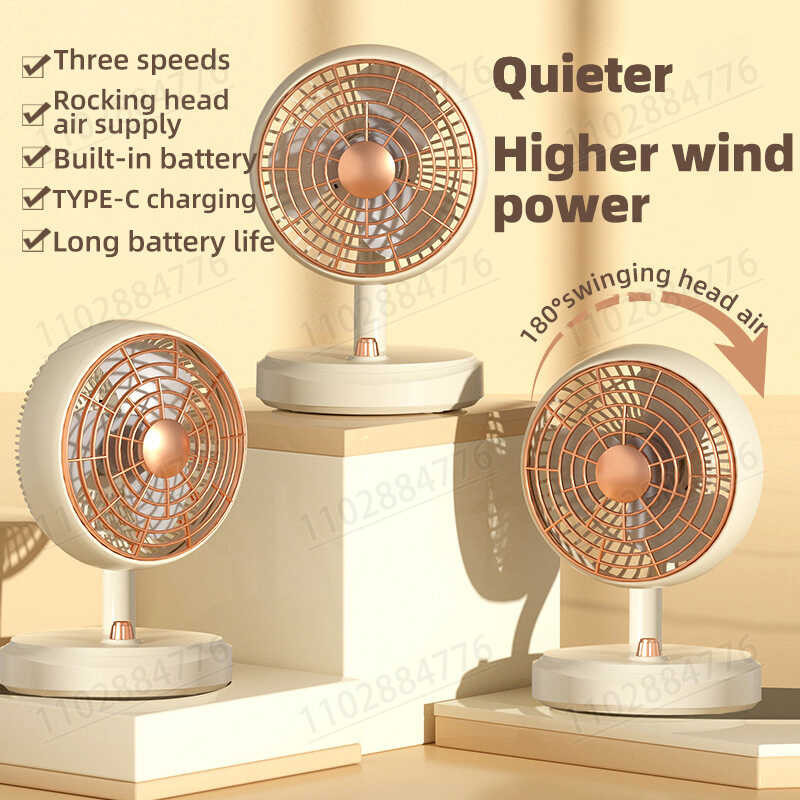 Desktop Handheld yang dapat dimuatkan ulang USB Penggemar Folding Kecil Ventilator Mini Mute Ou