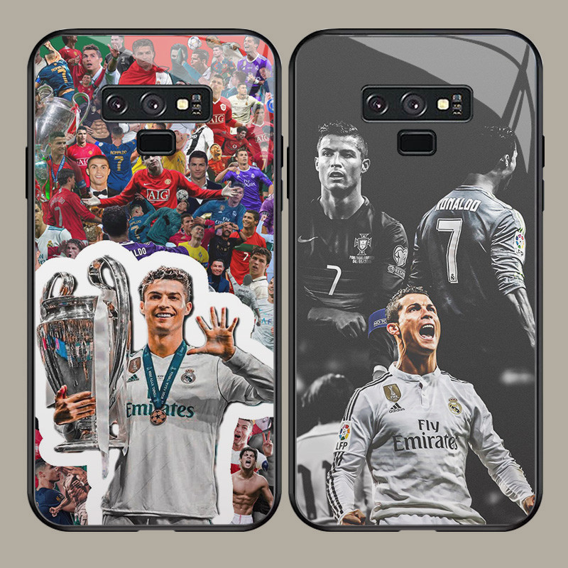Kaca Mewah Casing untuk Samsung Galaxy J4 S8 J7 Core J6 Plus Prime Pro Note 9 J-30 Cristiano Ronaldo
