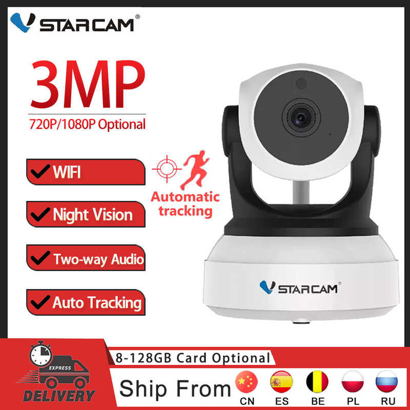 Vstarcam 3MP Wireless WiFi IP Surveillance CCTV 720P/1080P Home Security IR Night Vision PTZ Ba