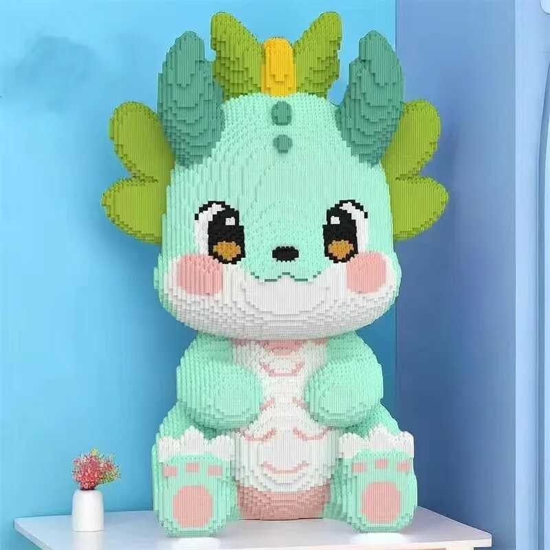 ￥ 2024 Dragon Building Blocks Flong Baby Little Particle Puzzle Ornaments Children Boys And Girls