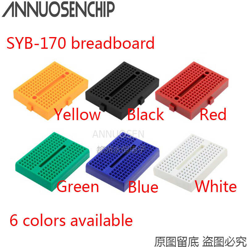 

black SYB-170 White blue red test board color small breadboard / 35X47mm bahan diimpor 1pcs/lot