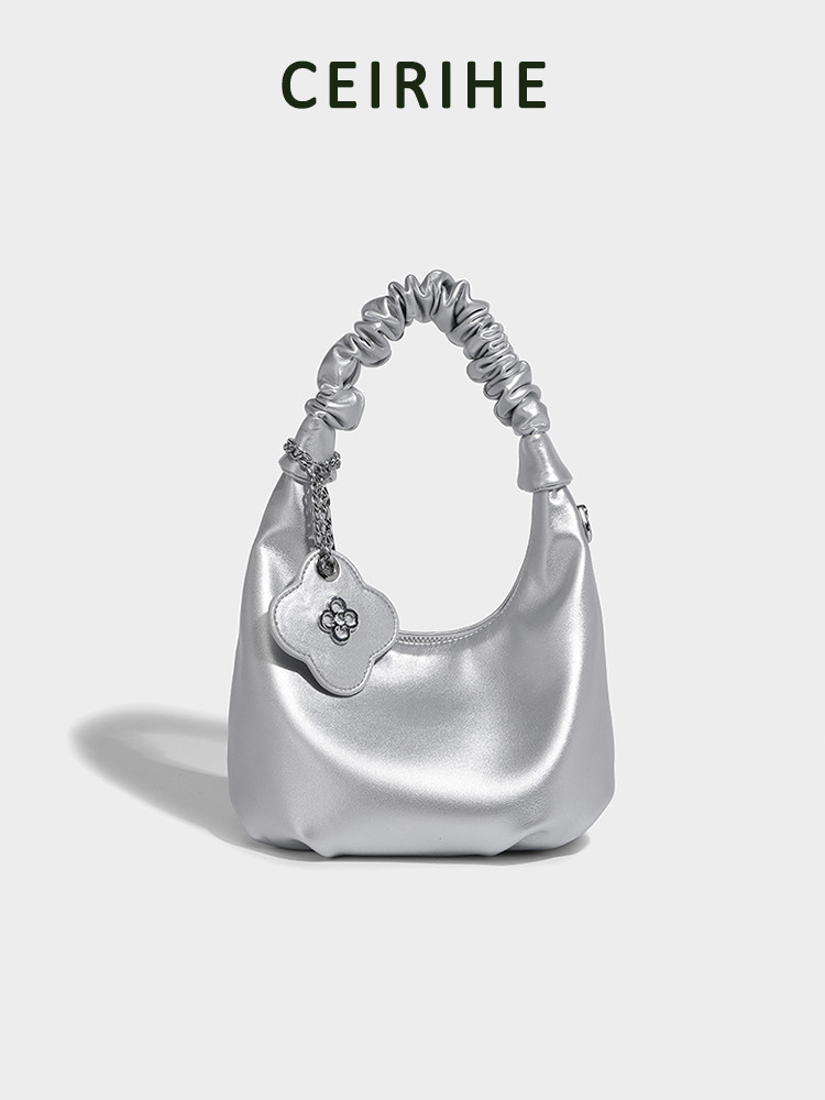 CEIRIHE Wonton Leather Pleated Small Women 2025 New High Grade Hand held Cloud Messenger Bag