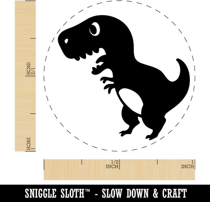 

Tyrannosaurus A.B.C.D.E. Cute Rex Dinosaur Rubber Stamp for Stamping Crafting Planners - 1 Inch