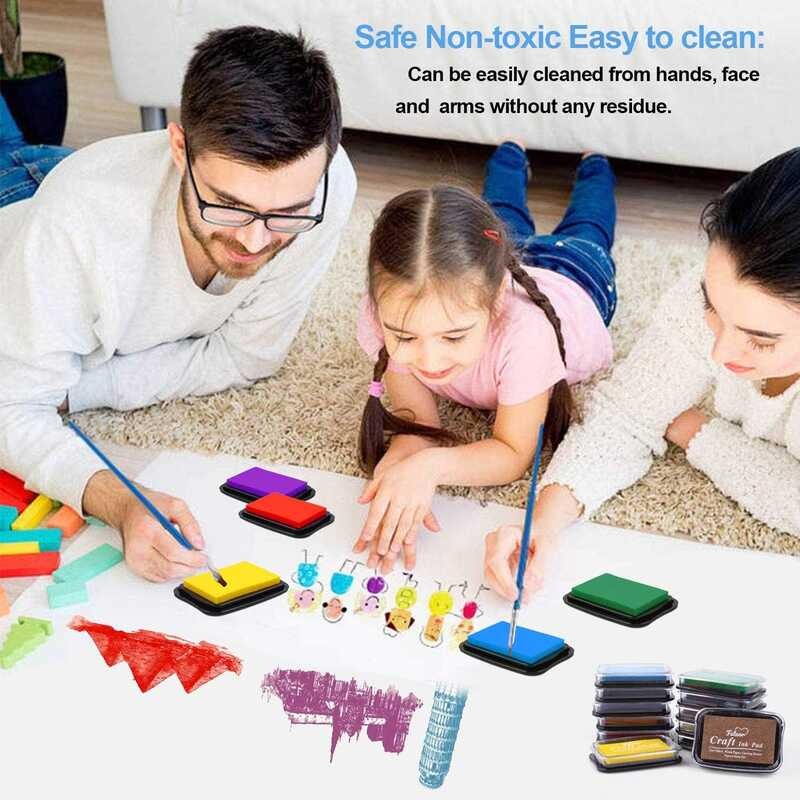 

Fstaor Craft A.B.C.D.E. large stamp pad is suitable for rubber seals, non-toxic and washable ch