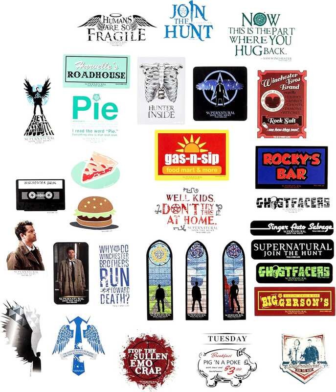 

Journals A.B.C.D.E. Conquest Supernatural Winchester Brothers Vinyl Stickers, 60 unique sticker