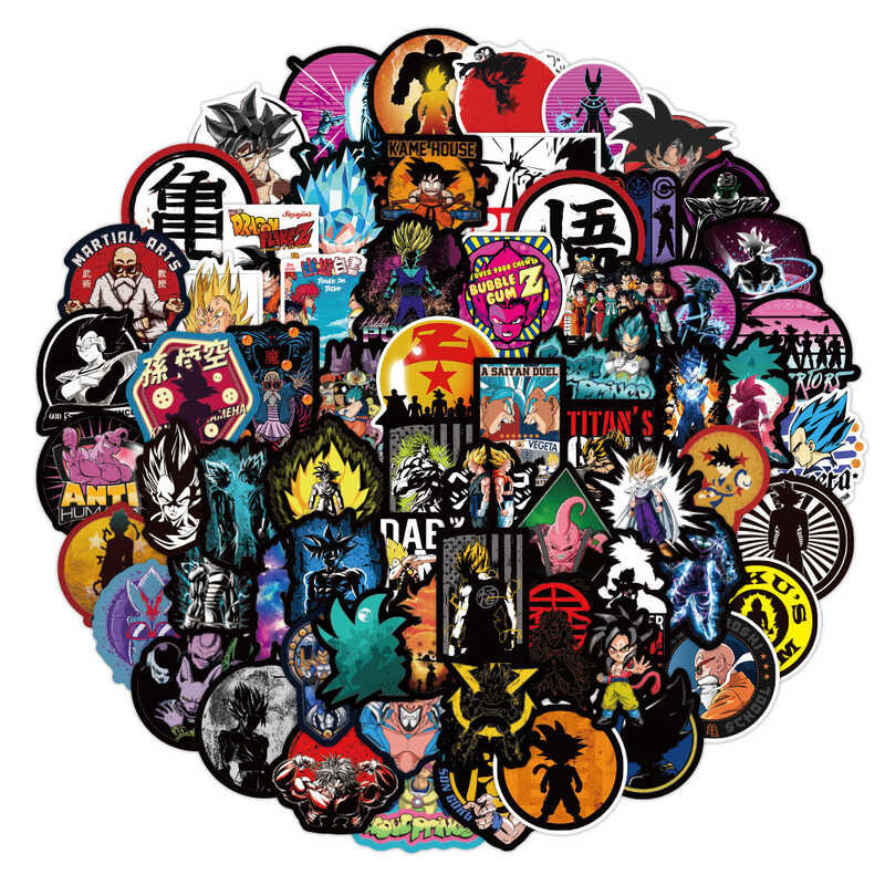 

￥ 10/30/50/100Pcs Son Goku Dragon Ball Stickers For Kids Cool DIY Skateboard Laptop Stationery Wa