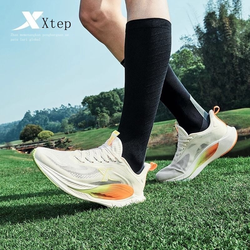 C Xtep Hydrogen Wind 7 Sepatu Lari Pria Sepatu Latihan Maraton Penyerap Guncangan Sepatu Lari Rebou