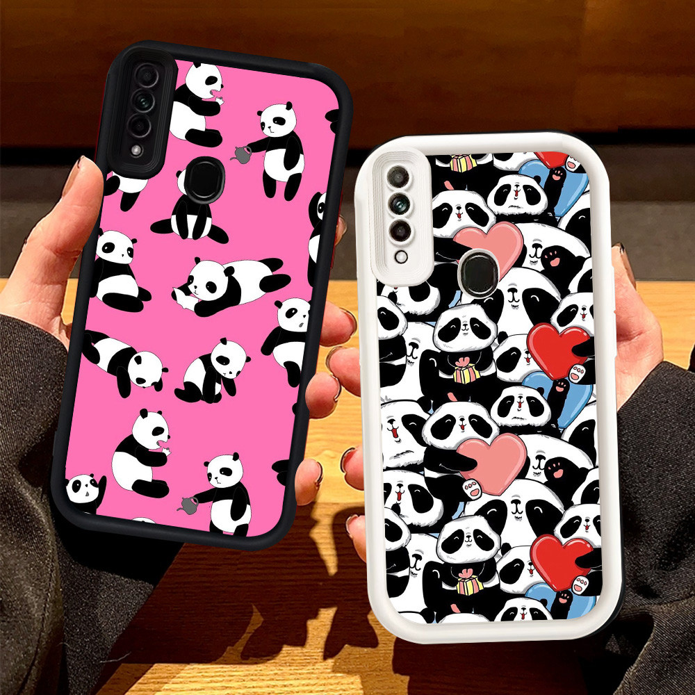 Casing untuk OPPO Reno 3 F15 A31 A91 Silikon Case H-54 Cute Panda