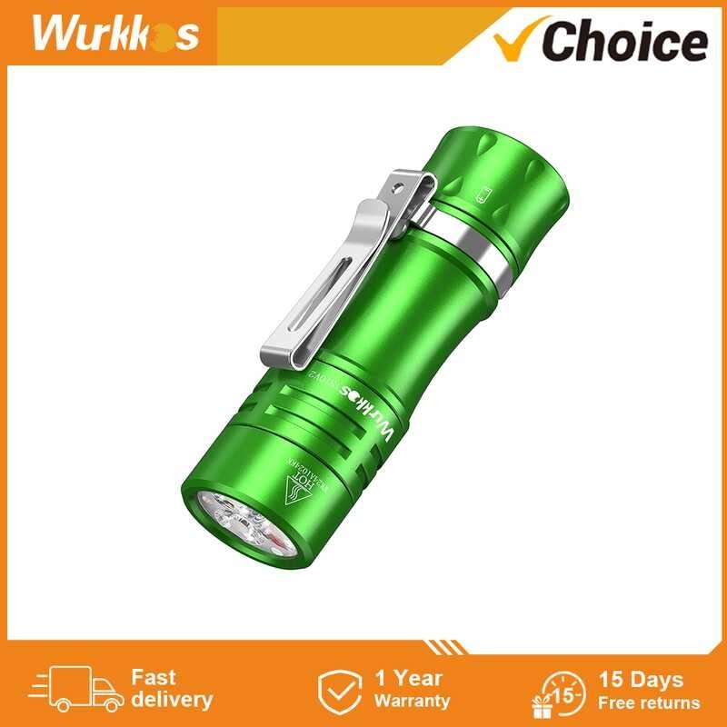 Wurkkos TS10 Baru V2 14500 Powerful Mini EDC Flashlight dengan 90 CRI LED dan 3* RGB Aux LEDs A
