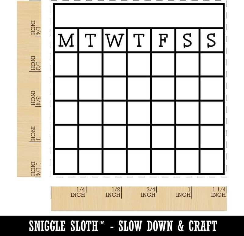 

Calendar A.B.C.D.E. Blank Starting from Monday Target Habit Tracker Square Rubber Seal for Stam