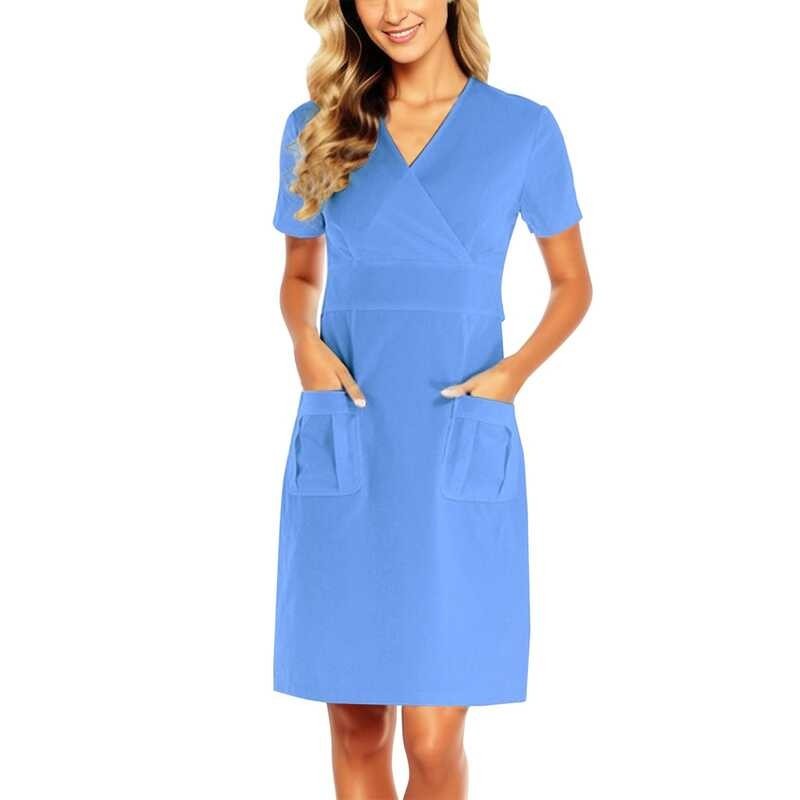 ￥ Perawat Wanita Tidur Pendek Fari Bekerja Uniform Medis Wanita Perawatan Kasual Scrubs Spa Pakai