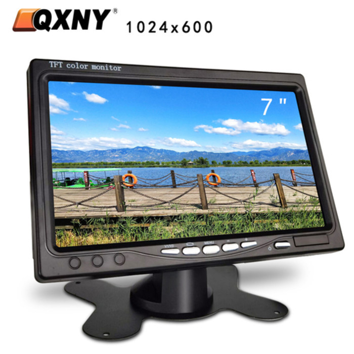 7 Inch Mobil Monitor TFT LCD 1024X600 - Tampilkan Layar Tampilan Belakang 12V/24V untuk kamera cadan
