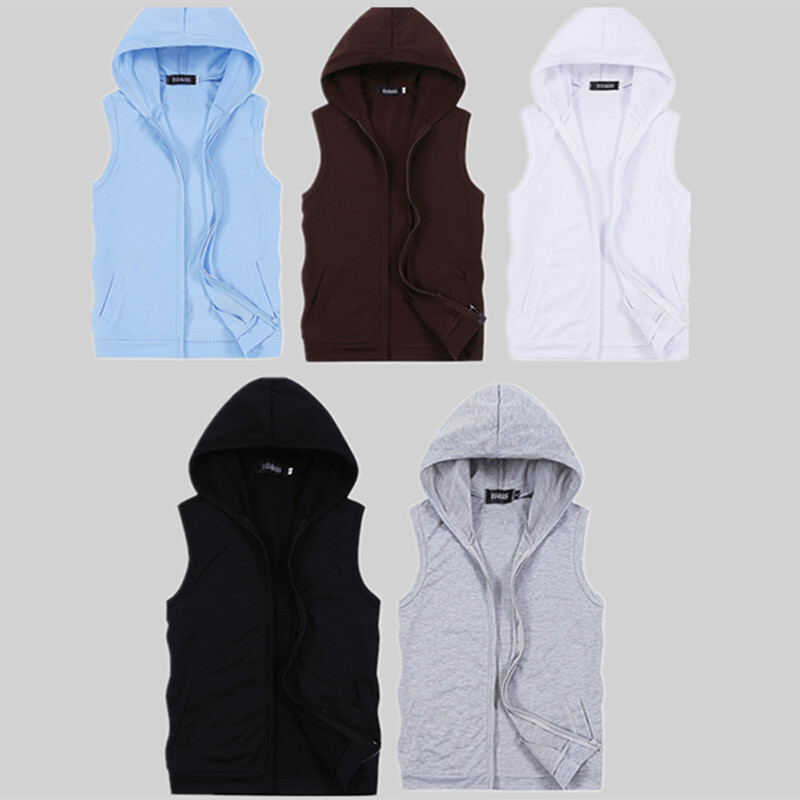 2023 Summer Hoodie Coat Vest Fashion Couple Sleeveless Waistcoat Casual Hood Jacket for Men