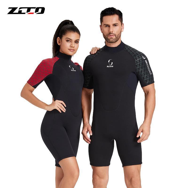 Menyelam wetsuit  ZCCO dengan lengan pendek 3 mm baru pria tebal hangat pakaian menyelam wanita surf