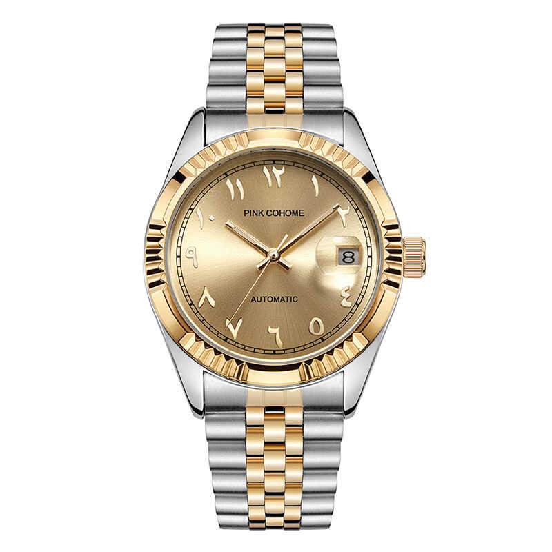 Timepieces Jam · Arabic Watch Automatic Self-Wind Solid 316L Steel Waterproof Arabe Wristwatch