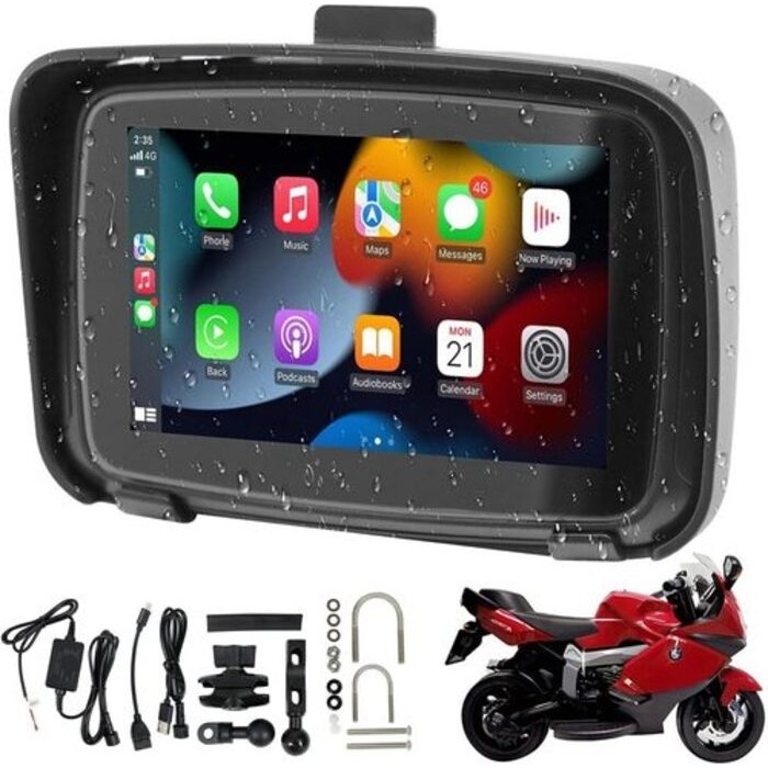 5Inch Navigator GPS Luar tanpa Kabel IPSX7 Android Auto Apple Carplay Screen untuk Monitor Stereo Na