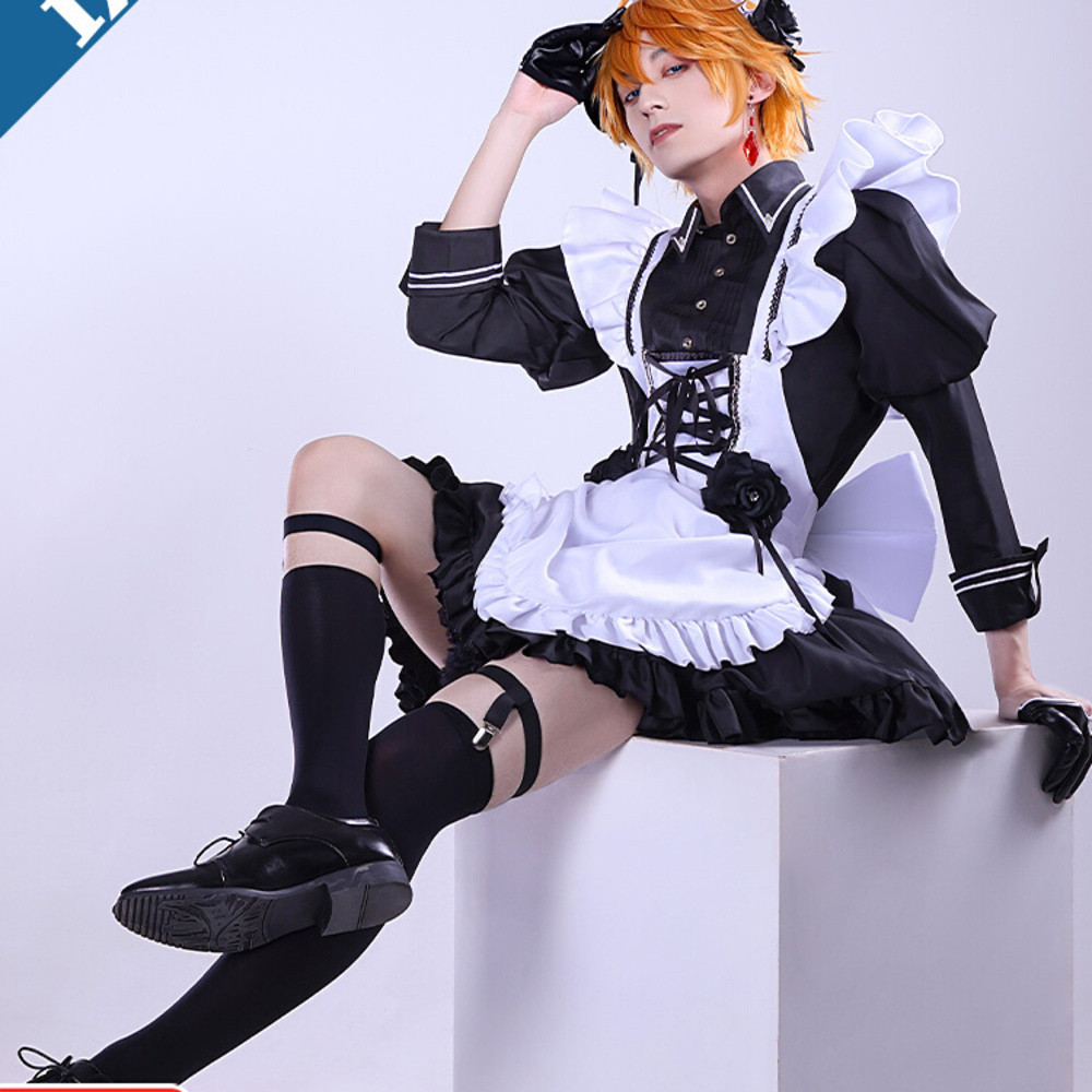 Tiga bagian delusional Genshin Impact dadalia cosplay laki-laki cos comrade anime kostum maid dress