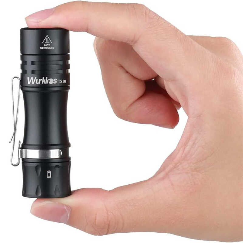 Wurkkos TS10 Baru V2 14500 Powerful Mini EDC Flashlight dengan 90 CRI LED dan 3* RGB Aux LEDs A