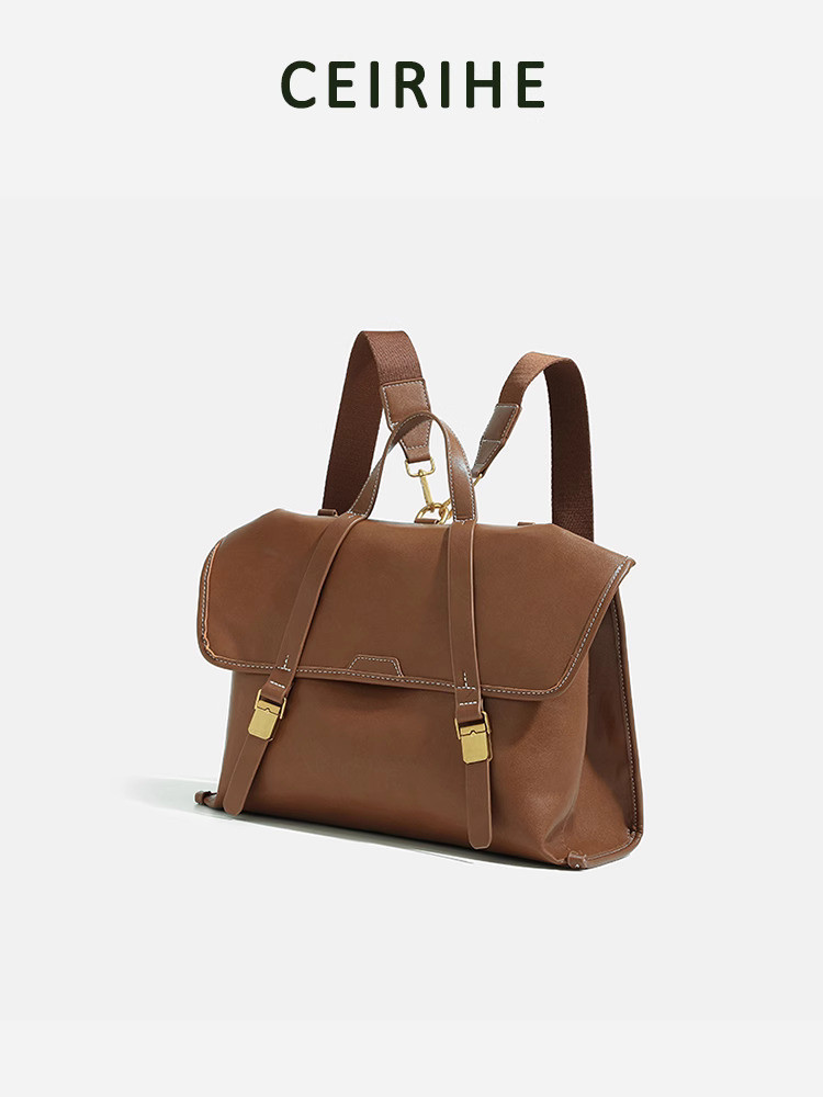 CEIRIHE seri berjalan wanita berkeliling komputer sayuran sapi berkulit tas belakang tubuh