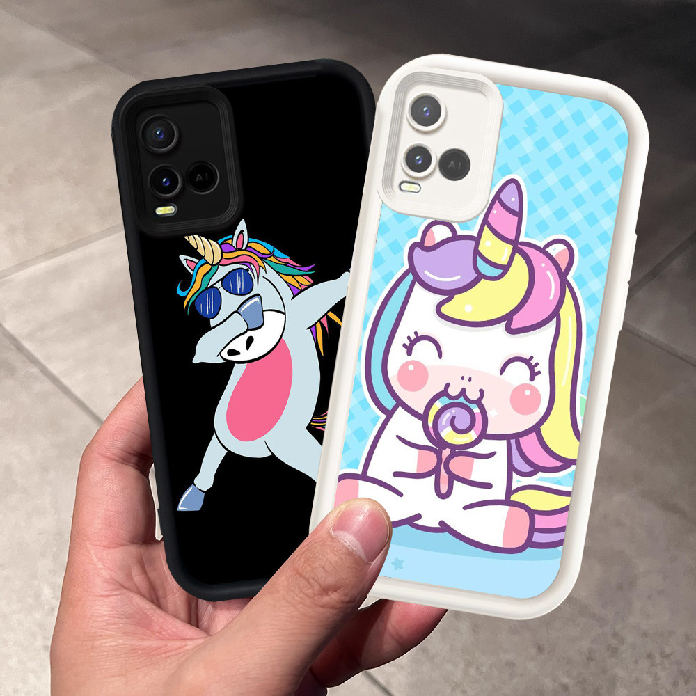 Casing untuk VIVO Y21e V20 Y21t Y21s Y33s Y21 Pro V21 V21E Y73 Silikon Case H-44 Cute Unicorn