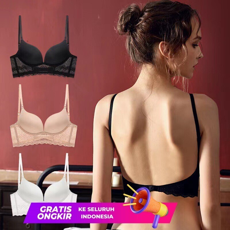 Pakaian Wanita  Musim panas U-bentuk pakaian dalam besar tanpa set dengan dada kecil berkumpul bra, 