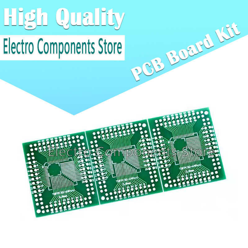 TQFP 5PCS/Lot FQFP 32 44 64 80 100 LQFP PCB Board Kit SMD Turn To DIP Adapter Converter Plate f