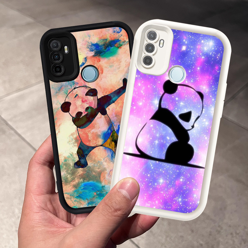 Casing untuk OPPO A53 A53S A33 Realme C17 7I Silikon Case H-31 Cute panda