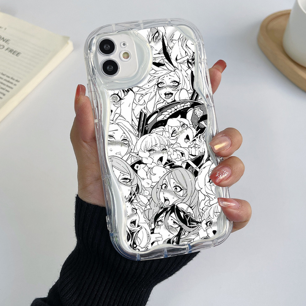 Casing Hp Redmi 12 13C 9C 9A A3 A1 A2 9 Note 13 Pro+ 12S 9 12 8 10 11 Pro Clear Wavy Curved Edge Sof