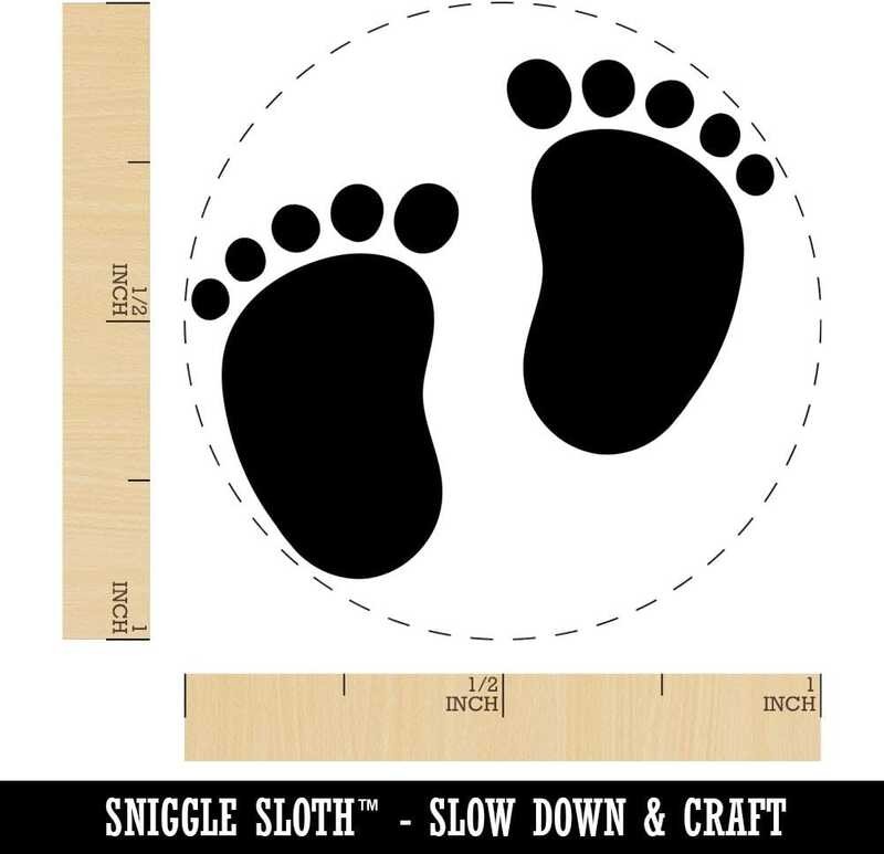 

Footprints A.B.C.D.E. Baby Rubber Stamp for Stamping Crafting Planners - 1 Inch Medium ing