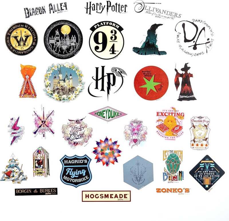 

Conquest Journals A.B.C.D.E. Harry Potter Wizarding World Vinyl Stickers, 60 unique stickers in