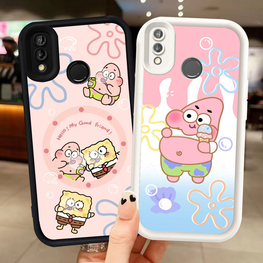 Z-37 SpongeBob cartoon Putih Hitam Casing untuk VIVO Y95 Y93 Y91 V15 Y91C Y91i Case