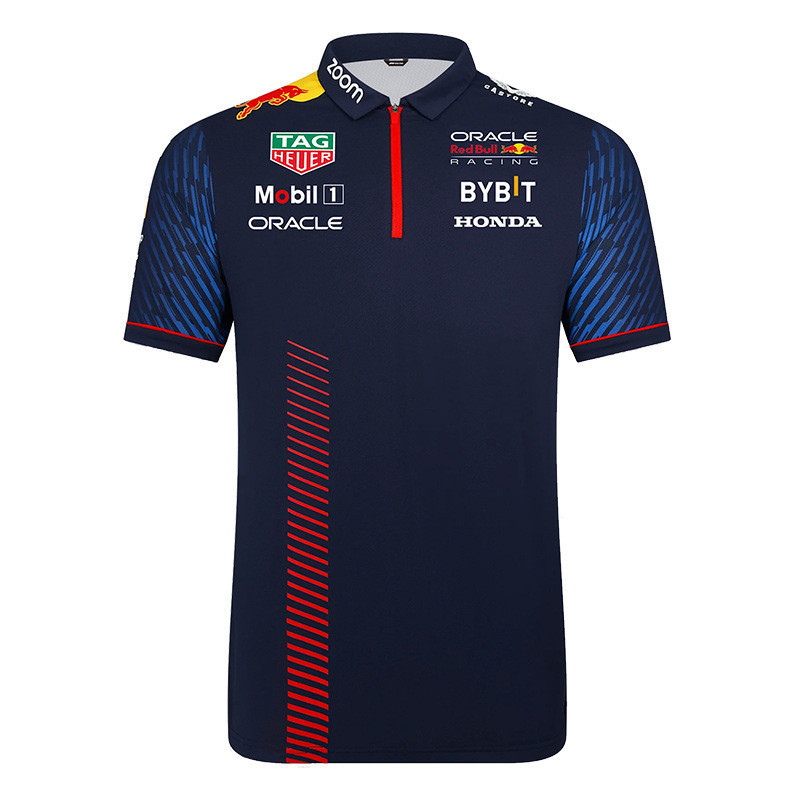 Uniform tim F1 T-shirt 2023 produk baru Red Bull sepeda lengan pendek POLO kemeja laki-laki kering c