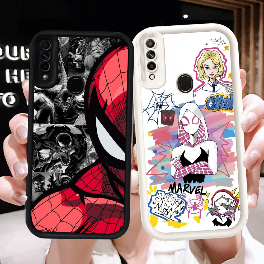 Z-2 Spider-Man Putih Hitam Casing untuk OPPO A31 Reno 3 A91 F15 2020 Case