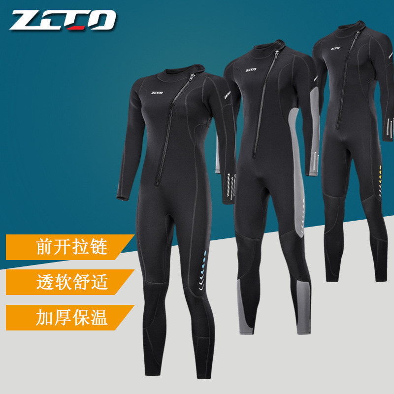 Menyelam wetsuit  ZCCO New 3mm Men's One Piece Warm Surfing Suit Women's Long sleeved Cold proof Div