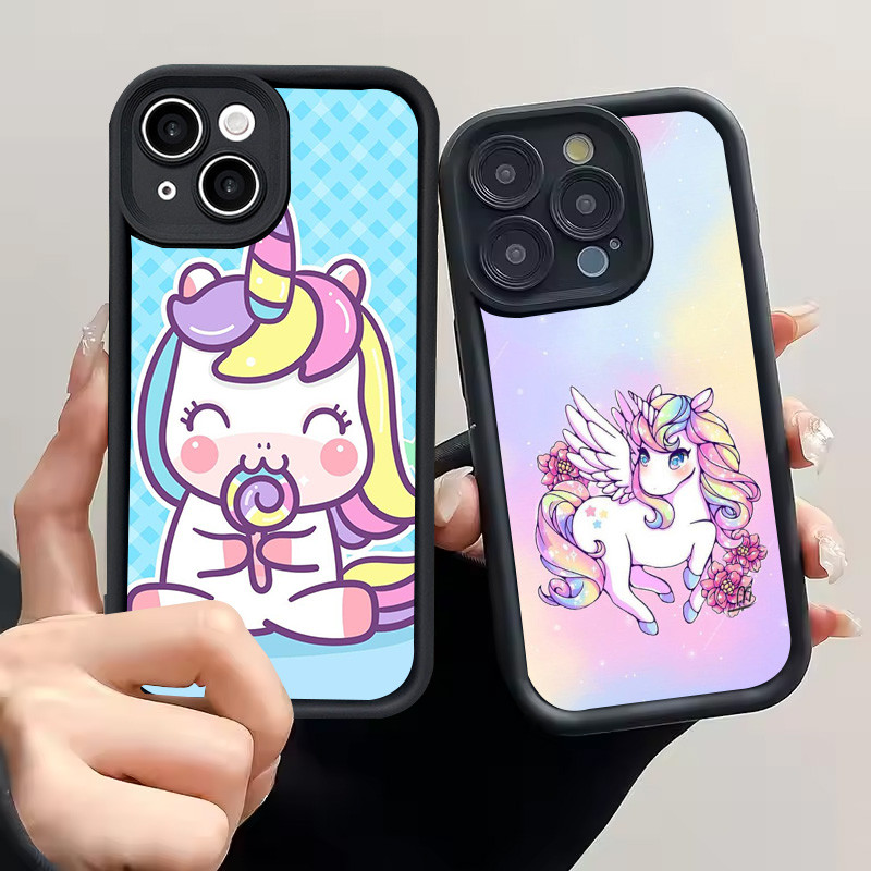 H-44 Cute Unicorn Casing untuk OPPO Reno 4F 4 6 F19 5 F19S F11 3 5G