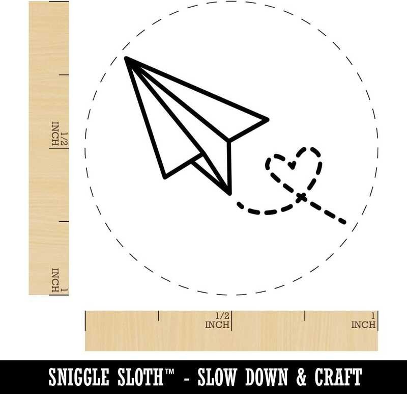 

Paper Airplane A.B.C.D.E. with Heart Rubber Stamp for Stamping Crafting Planners - 1 Inch Mediu