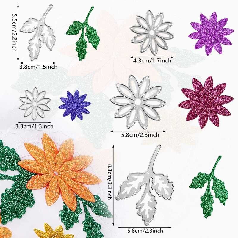 

4 sets A.B.C.D.E. of flower metal cutting molds, flower leaf embossing templates, 23 styles of