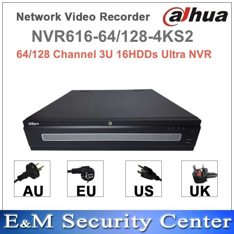 Dahua Original NVR NVR616-64-4KS2 NVR616-128-4KS2 64/128 Channel 3U 16HDDs Ultra Series Network