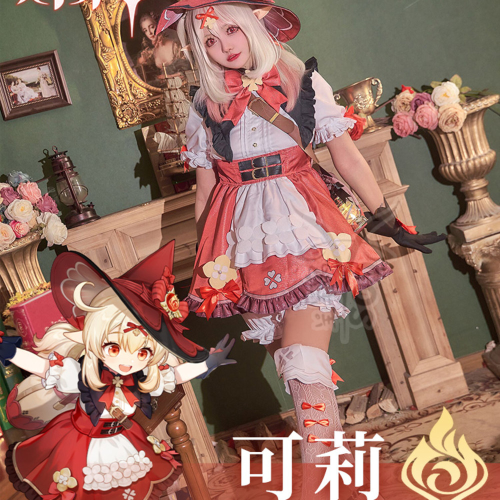 Genshin Impact cos kerry kulit baru qi bunga bintang lilin penyihir kecil cosplay animasi permainan 