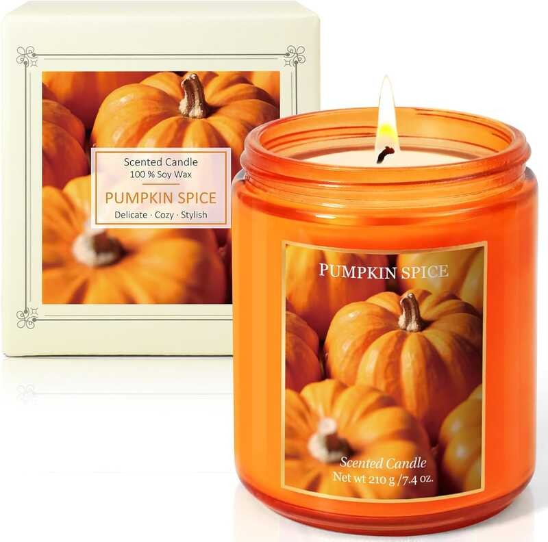 

SHENTORINI 1 Pumpkin Spice scented Candle, 209.8 g Natural Soy Wax Candle, Aromatherapy Candle
