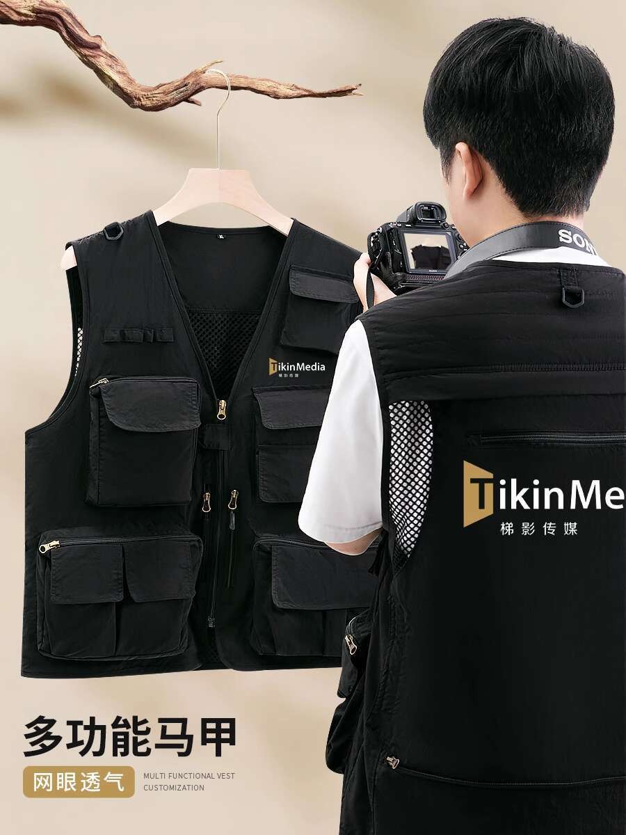 Perusahaan multi saku seni profesional menembak direktur fotografer pakaian kerja cetakan jaket