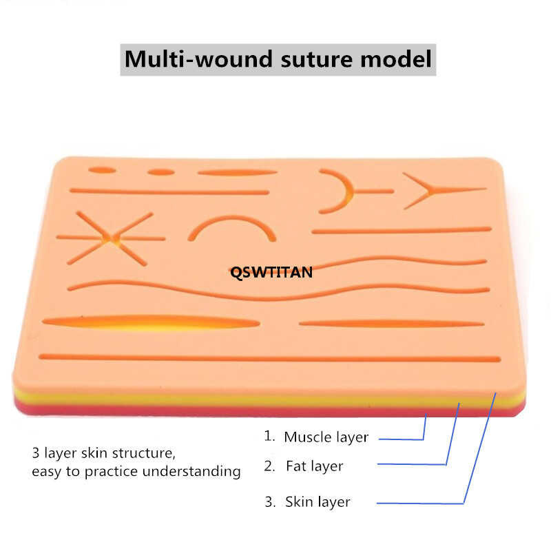 ￥ Model Kulit Silikon Luka Y Traumatic Suturing Training Pad Reusable Silicone Suture Practice Ma