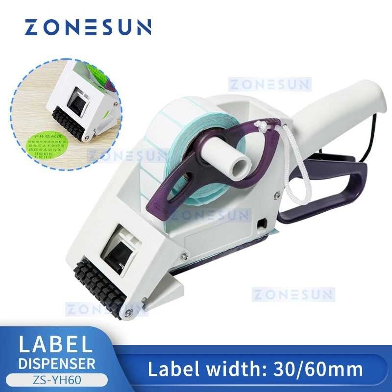 

ZONESUN Protable Manual Round Bottle Adhesive Sticker Labeling hine Packing Handheld Price Tag