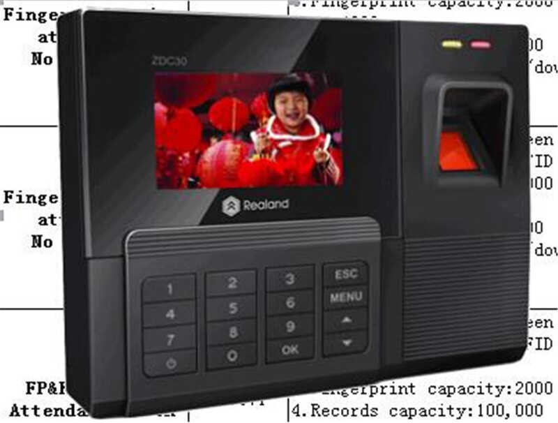 

2.8 inci 2000Sidik jari pengguna/Kata sandi/Kartu ID · Time Attendance System AC030