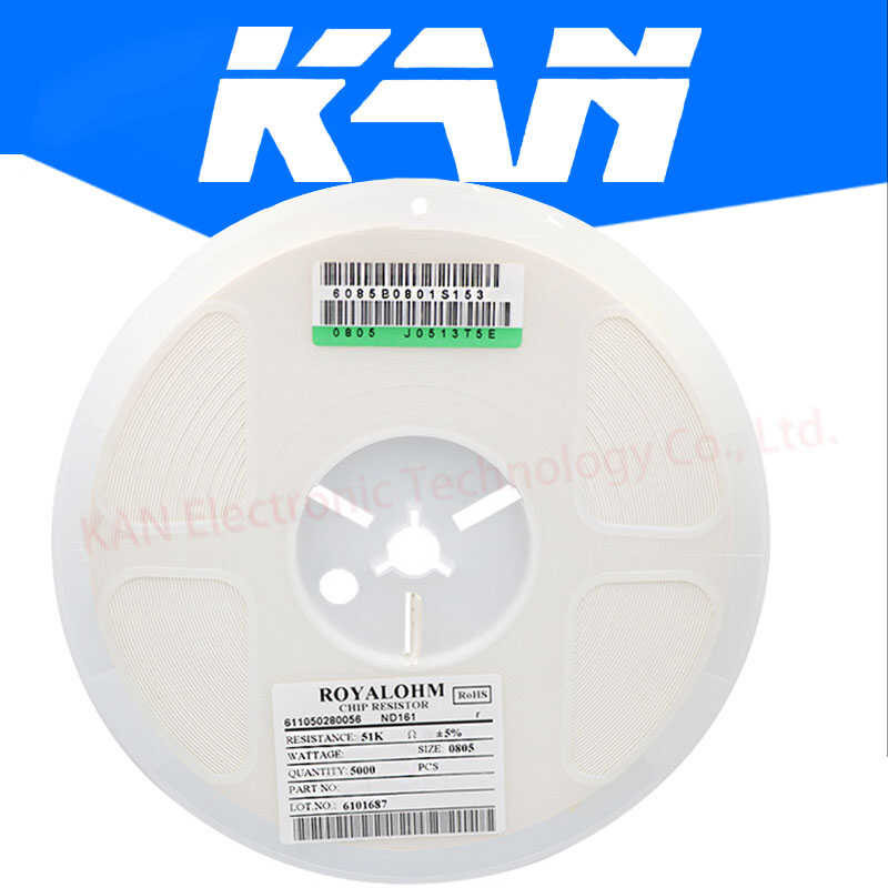5% 5000Pcs 0805 SMD 1/4W 0R ~ 10M chip resistor 10R 100R 220R 330R 470R 1K 4.7K 10K 47K 100K 0