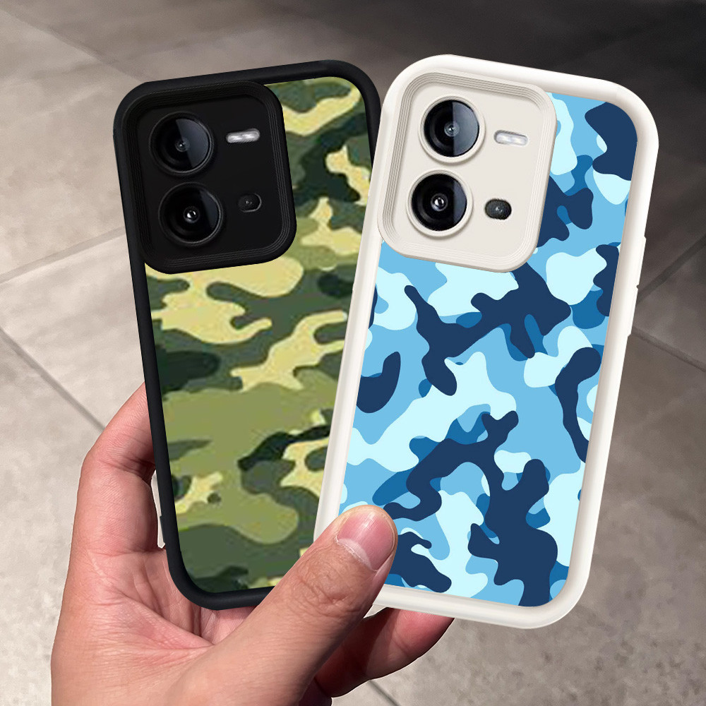 Casing untuk VIVO Y28 Y17S V25E Y28s V25 Silikon Case H-92 Camouflage Camo