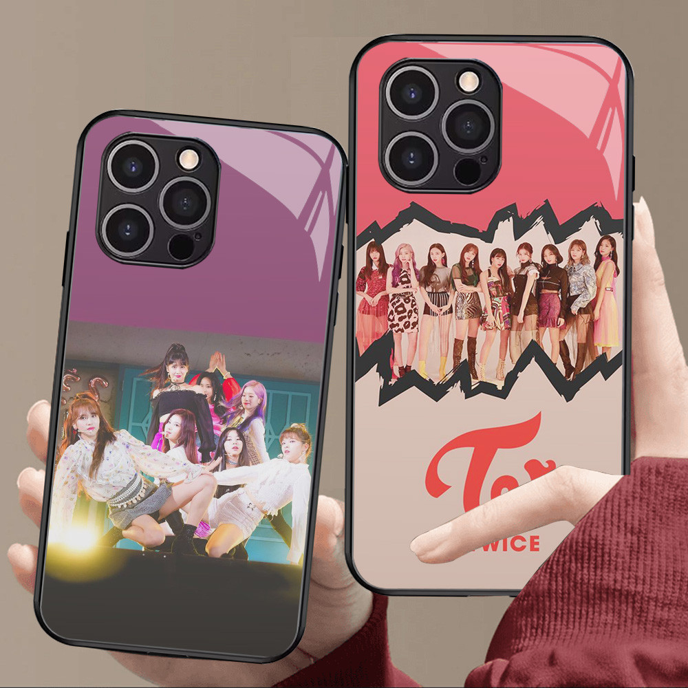 Kaca Mewah Casing untuk iPhone XS 12 Mini X XR 11 Pro Max Case J-49 Twice