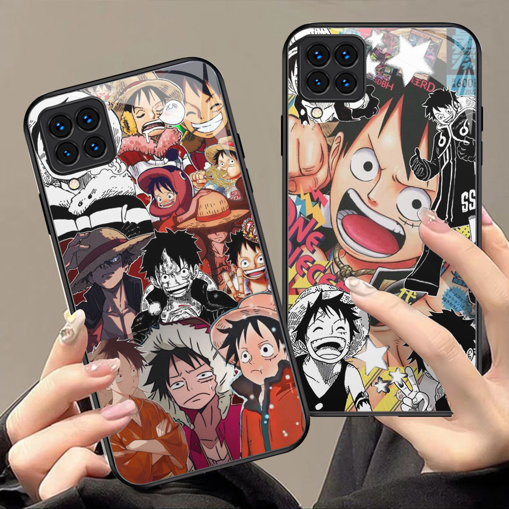 Kaca Mewah Casing untuk Samsung Galaxy A22 M32 M12 A12 5G Case T-16 One Piece