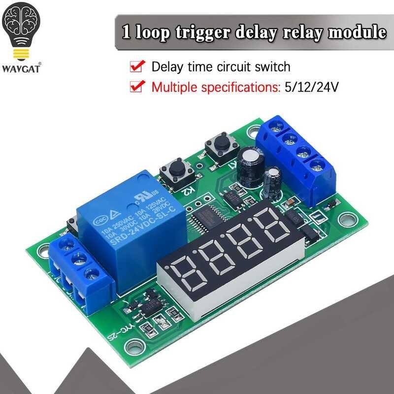 LED Display YYC-2S Adjustable Programable delay relay module 5V12V24V fixed time decoupling pul
