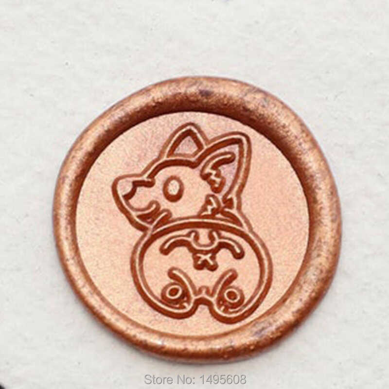 

Seal Dog Wax Stamp dengan tangan karton anjing Corgi sealing stamp amplop undangan pernikahan d